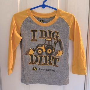 John Deer 2T Long Sleeve Graphic Logo Cotton Shirt